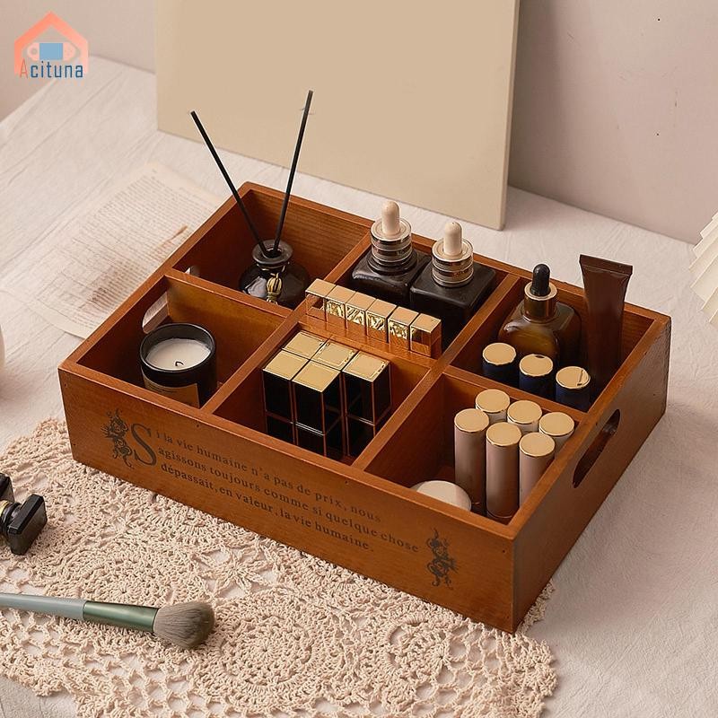 Khay phục vụ chia gỗ có tay cầm cho bàn cà phê nhà bếp Phòng ăn