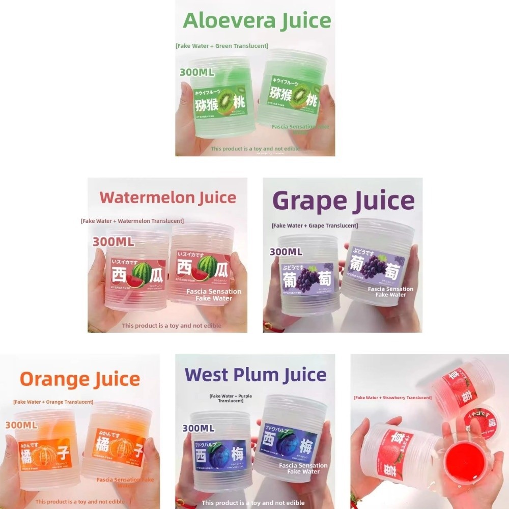 YOLOGO 300ML Đồ chơi giảm căng thẳng, Nước giả trong suốt không độc hại Mô phỏng nước ép Gel bong bóng, An toàn chống dính Giá trị thẩm mỹ cao Đồ chơi Slime Tuổi phổ thông