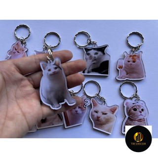 Móc khoá mica mèo meme cute đáng yêu - ĐH