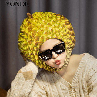 YONDR Mô phỏng Mũ sầu riêng, Mũ lưỡi trai sầu riêng mềm mại độc đáo, Dễ thương vui nhộn Hoạt hình thoải mái Mũ sang trọng Trang phục hóa trang