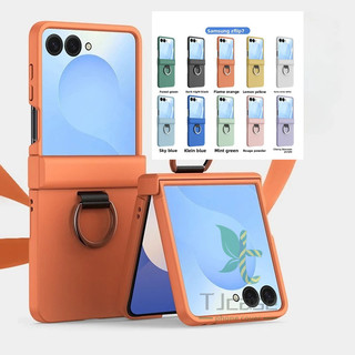Ốp lưng đầy màu sắc Grip Ring bản lề full case Samsung Galaxy Z Flip 7 FE 6 5 4 3 Z Flip 7 Skin Feel Hard case