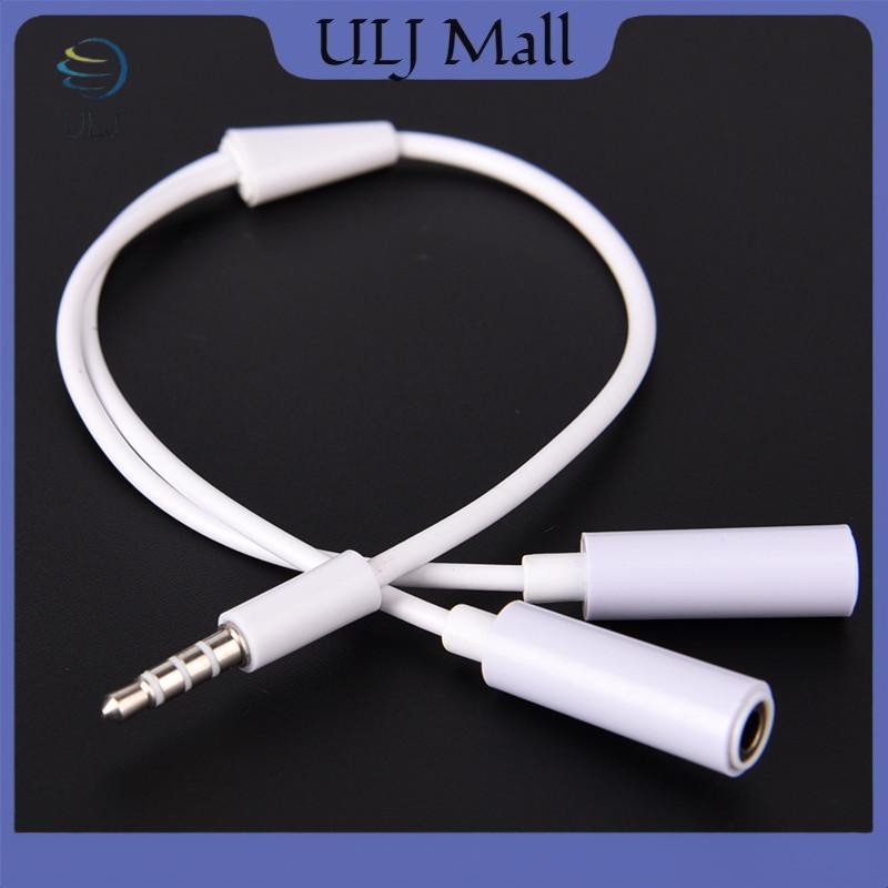 ULJ 3.5mm AUX Audio Mic Splitter Cáp Tai nghe Bộ chuyển đổi tai nghe Nam sang Nữ.
