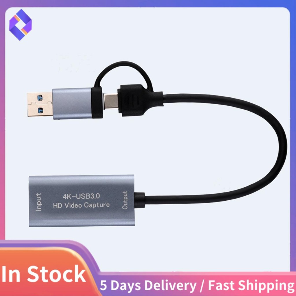 Thẻ ghi video Thẻ ghi trò chơi video 4K - Tương thích với USB Type C để chơi Game Phát trực tiếp