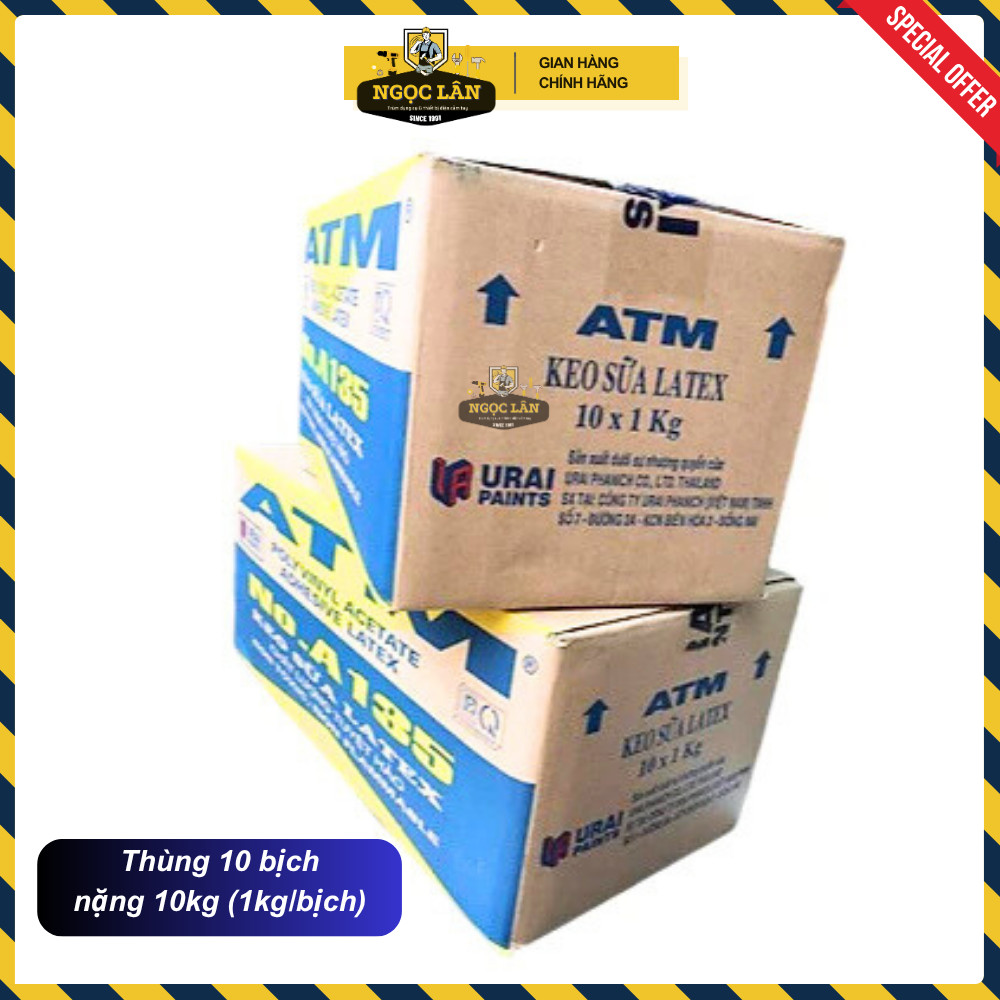 [Giá 1/2 thùng chính hãng] Keo sữa latex ATM dán thảm simili, giấy dán tường, gỗ (thùng 10 túi, 1kg/túi)