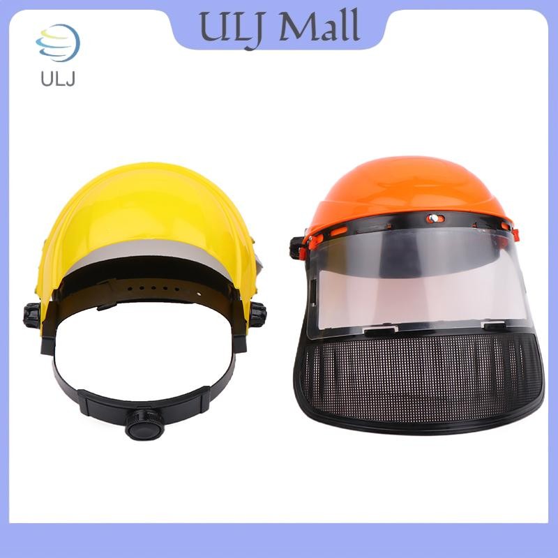 Mũ bảo hiểm an toàn tông đơ cỏ sân vườn ULJ với mặt nạ bảo vệ lưới toàn mặt để ghi bàn chải cắt bảo vệ rừng.