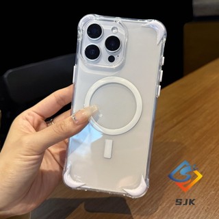 Ốp Từ Tính Chống Sốc Trong Suốt Cho iPhone 16 Pro Max 15 14 13 12 Pro Max 16e Siêu Mỏng Chống Trầy Xước 4 Góc Ốp Lưng Bảo Vệ Vỏ TPU