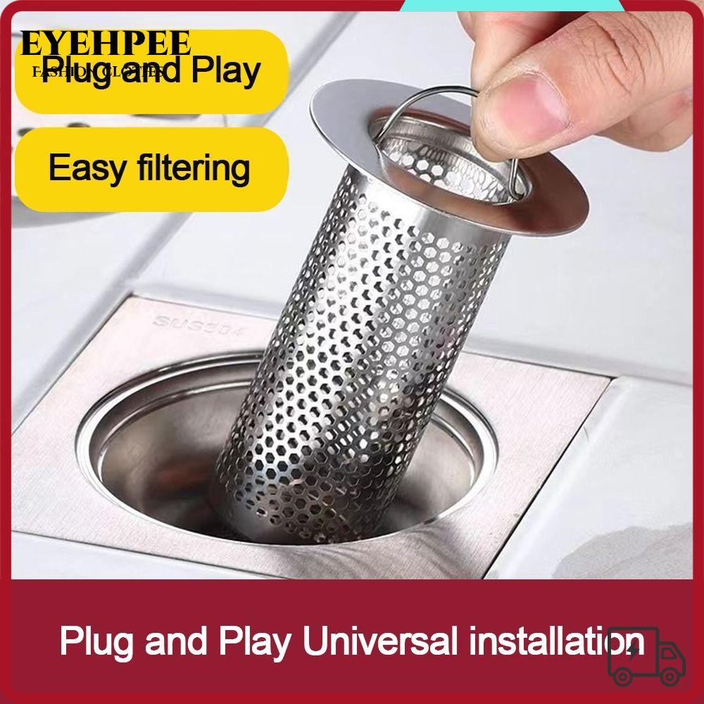 Lưới lọc thoát nước sàn EYEHPEE Inox chống tắc nghẽn có tay cầm tiện lợi cho bồn rửa bếp tắm đa năng bền bỉ