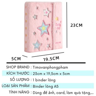 Sổ Đựng Card Binder Lông A5 Trái Tim Y2K Album Ảnh Idol Xinh Timo VPBL40