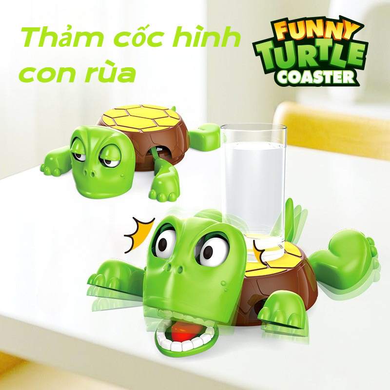 Thảm lót cốc hình con rùa Tấm lót cốc nước mở mắt tự động Đồ kê ly chịu nhiệt cách nhiệt chốn trượt