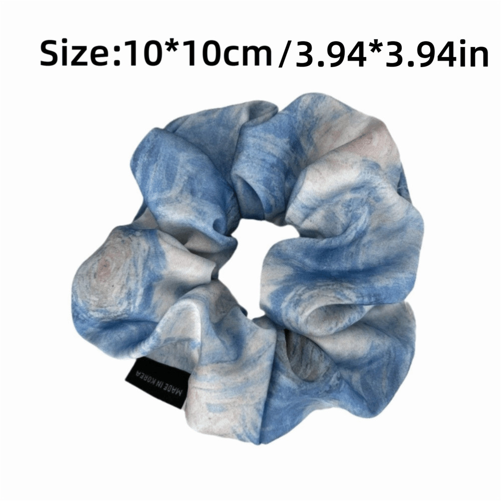 Dây buộc tóc satin vẽ tranh sơn dầu cổ điển với màu sắc chuyển tone phong cách Monet - Phụ kiện thời trang