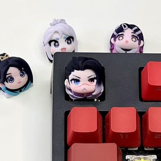 FREESI Hình dễ thương Keycap, VALORANT Jett Sage Fade Clove Bàn phím cơ Keycap, Phim hoạt hình Exquist FPS Resin Stereo Keycap