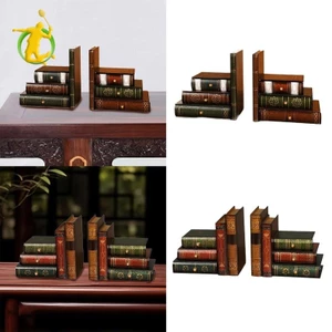 2x Đồ trang trí sách giả Bookends Giá đỡ sách có ngăn kéo lưu trữ Châu Âu