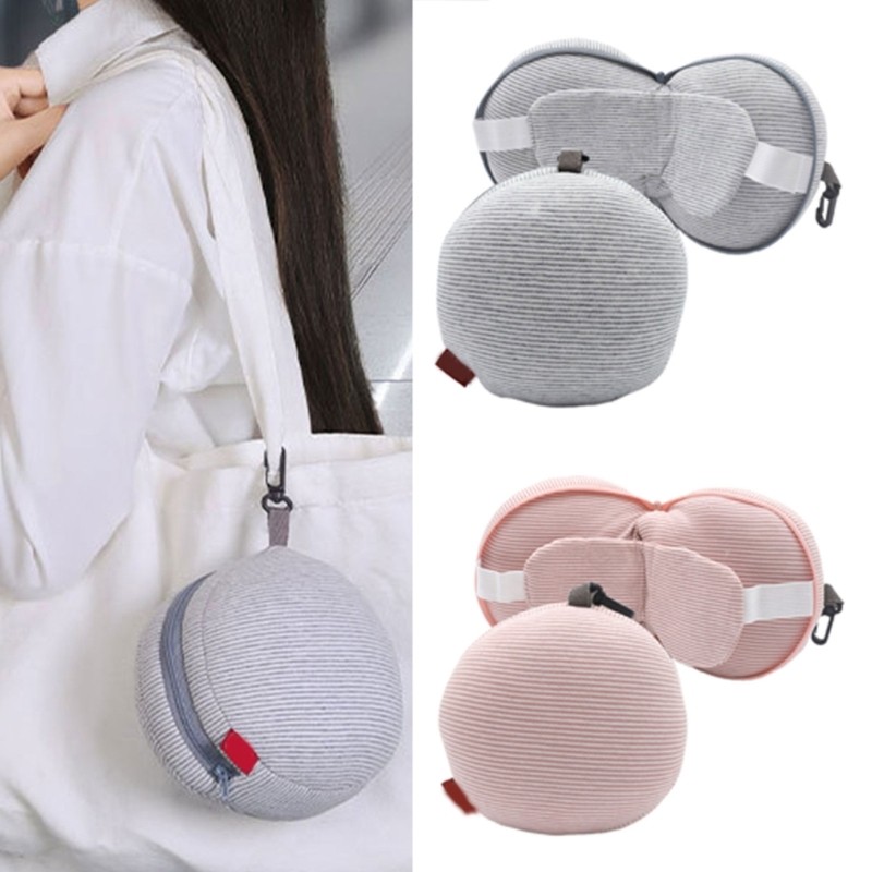 Gối cổ du lịch có thể điều chỉnh SHI có nắp che mắt có thể tháo rời thoáng khí cho người đi lại