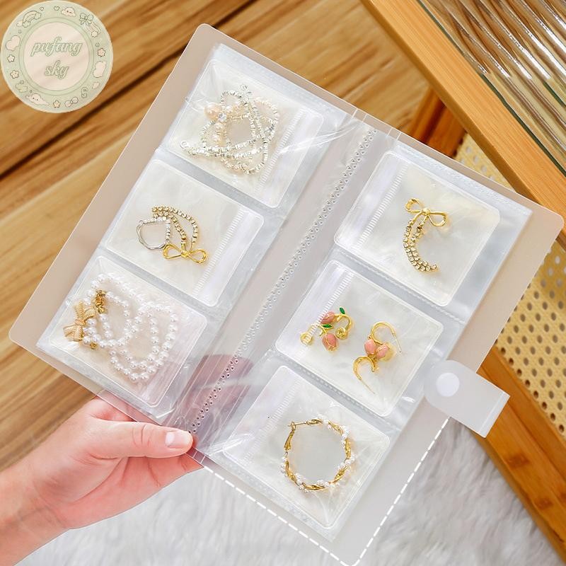 PUSKY Trang Sức Hộp Bảo Quản Túi Kín Bông Tai Chống Oxy Hóa Nhẫn Trang Sức Trong Suốt Chống Bụi Túi Bảo Quản Vòng Cổ Trang Sức Album VN