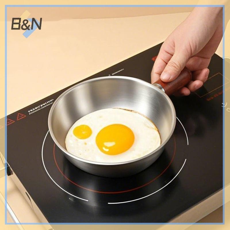 B & N Nồi một người Bát inox Tay cầm bằng gỗ óc chó Salad trái cây Bát sữa chua Dụng cụ nấu ăn sáng Nhà hàng nhà bếp.