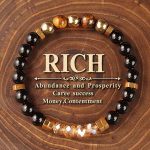 Vòng tay pha lê tự nhiên Pyrite Tiger Eye Stone Vòng tay nam
