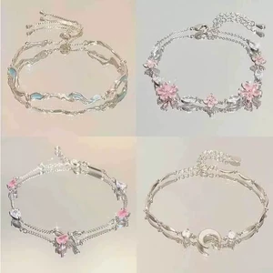 Vòng tay nữ sang trọng cao cấp, thiết kế pha lê zircon và hợp kim, phù hợp làm trang sức tinh tế