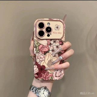 Cửa Sổ Lớn Retro Tranh Sơn Dầu Cánh Hoa Thích Hợp Cho iphone16promax Ốp Điện Thoại 15 Mềm 13 Da 14pro / 12
