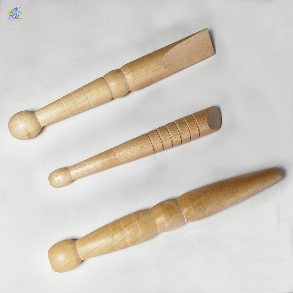 3 Que Massage toàn thân bằng gỗ - Dụng cụ thư giãn cơ bắp để giảm đau