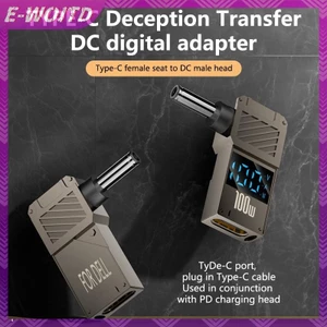 E-woitd PD100W Laptop Sạc Nguồn Cung Cấp Kết Nối Adapter Nữ Type-C Sang DC Nam Chuyển Đổi Màn Hình Hiển Thị Kỹ Thuật Số Cho HP / Lenovo / DELL HNVN