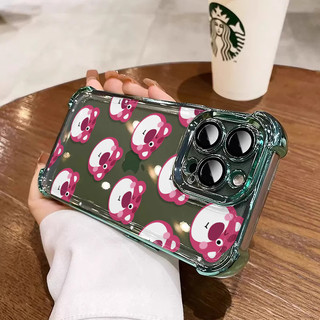 Ốp Lưng Gấu Dâu 3 In1 Cho Redmi 13X A5 10 10C 12 12C 13C 14C Vỏ Điện Thoại Mềm Chống Rơi Vỏ Bảo Vệ