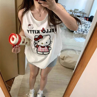 Mèo Con Mỹ In Áo Thun Nữ Không Tay, Thời Trang Phù Hợp Mặc Mùa Hè