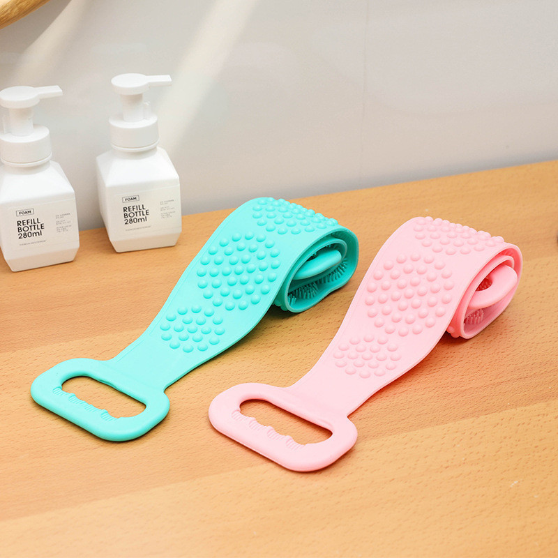 Dây Chà Lưng Tắm Massage Đai Chà Lưng 2 Mặt Silicon Kì Lưng Ghét Tẩy Tế Bào Chết Giảm Mụn
