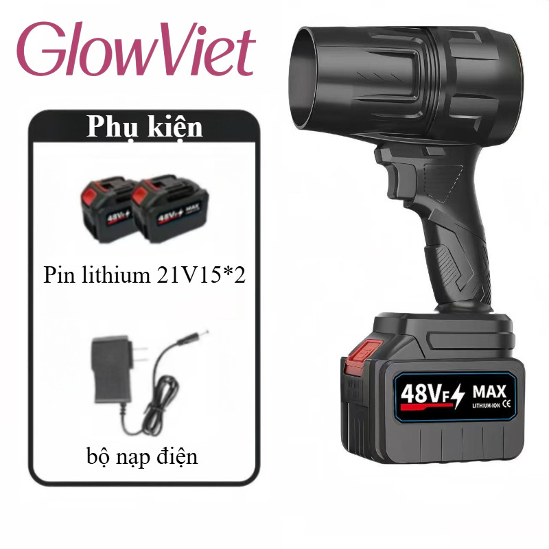 máy thổi phản lực siêu mạnh - Động cơ lõi đồng 100%, dùng pin phổ thông, Thổi Bụi, Lá, Rác