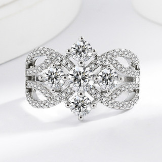 Nhẫn nữ kim cương zircon hình học phong cách châu Âu và Mỹ