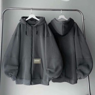 TỔNG HỢP CÁC MẪU Áo khoác nỉ nam nữ  unisex size free, dành cho người 45-75kg XÁM ĐẬM-
