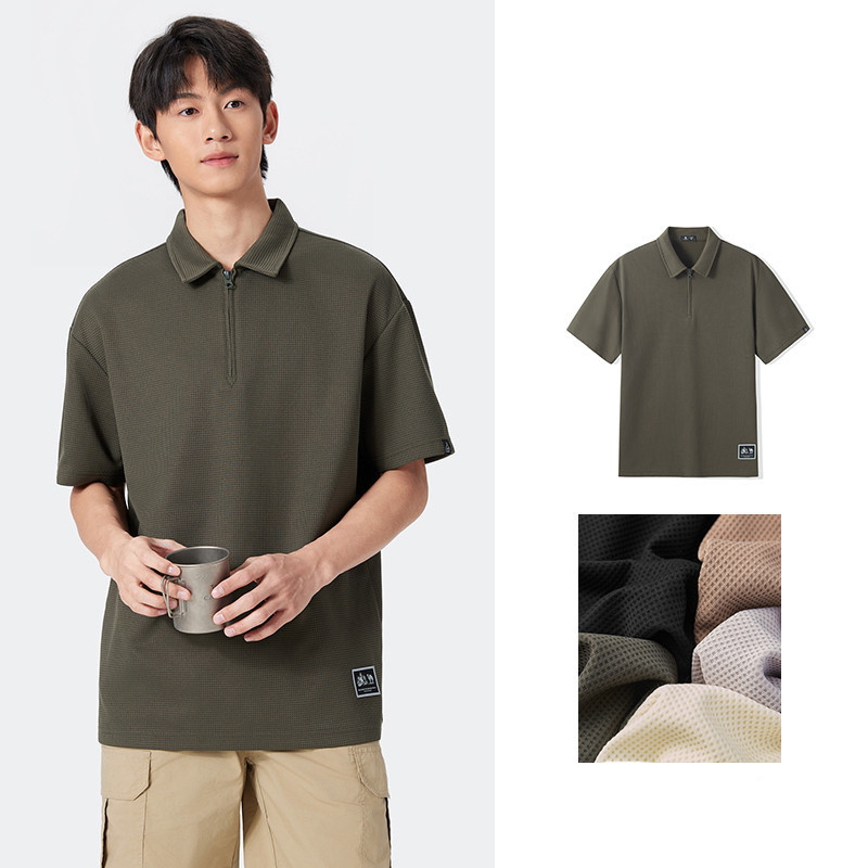 Ảnh Áo sơ mi POLO ngắn tay CAMEL CROWN Áo thun có ve áo thoáng khí 2