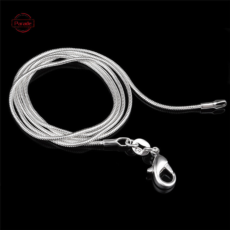 Diễu Hành Thời Trang Bạc 925 Tem 925 Rắn Dây Chuyền 1mm Vòng Cổ 16 "18" 20 "22" 24 "VN