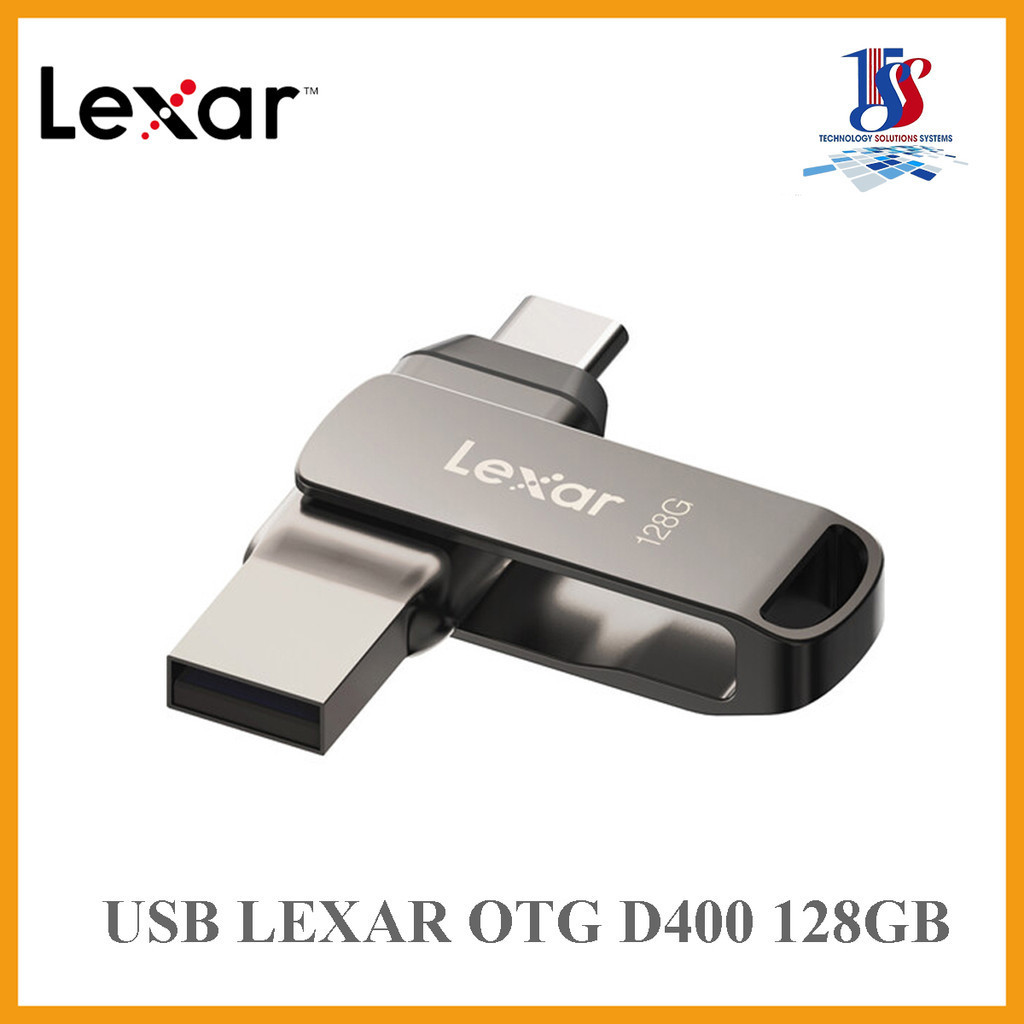 USB LEXAR 128GB JUMPDRIVE D400 OTG USB 3.1 TYPE C TITANIUM 130Mbp/s ...