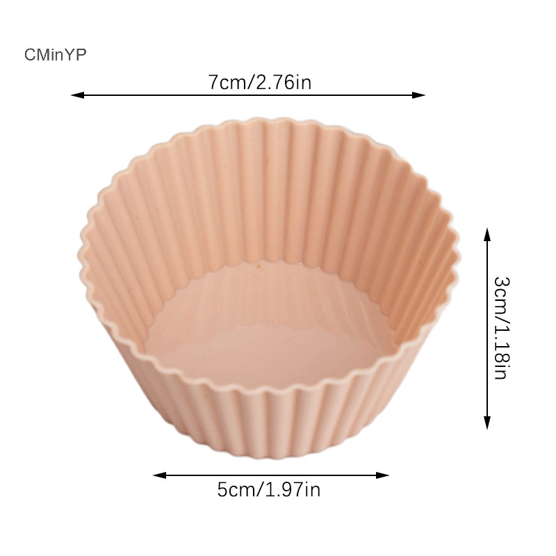 Cminyp 4 / 8 / 12 Chiếc Muffin Silicone Cup Liners Cupcake Khuôn Chịu Nhiệt Độ Cao Tái Sử Dụng Nướng Bánh Cưới Sinh Nhật Trang Trí Tiệc Vinh Quang