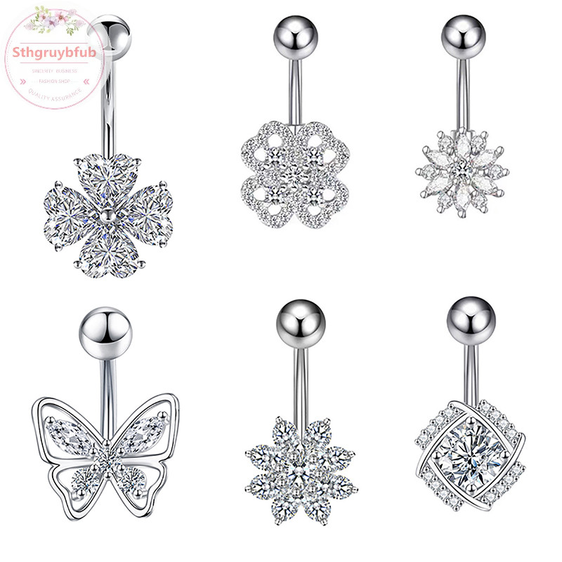 Sthb Cá Tính Gợi Cảm Trái Tim Bụng Nút Nhẫn Nữ Cô Gái Pha Lê Zircon Bụng Rốn Nhẫn Trang Sức Cơ Thể VN