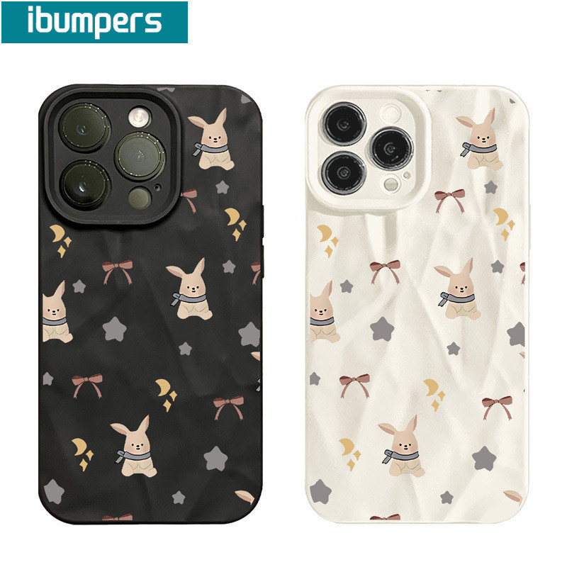 ibumpers Ốp lưng Iphone Hàn Quốc Coquette Hồng nơ Thỏ In Hình nhám Ốp Điện Thoại Mỏng Silicone Mềm Chống Bẩn Chống Sốc Cho Iphone 15 14 12 13 11 Pro Max IP 7 8 Plus Iphon X XS XR Xs Max