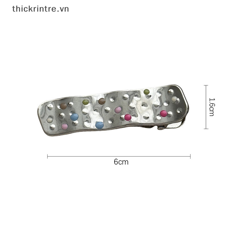 Thi Silvery Y2k Kẹp Tóc Cho Nữ Kim Loại Thanh Lịch Mỏ Vịt Kẹp Bên Nổ Barrettes Bé Gái Phụ Kiện Tóc VN