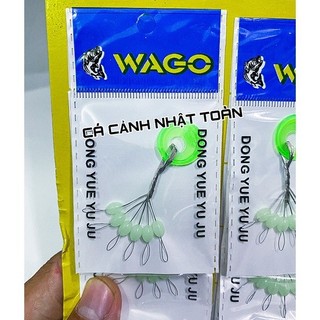 Hạt chặn phao Dạ Quang câu cá dành cho câu tay, câu đơn, câu đài 6 hạt Wago