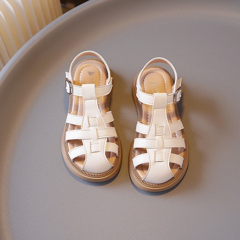 sandal bé gái dép rọ đan cho bé bảo vệ chân chống trơn trượt mẫu mới nhất năm có size đại đen trắng có hộp xd766