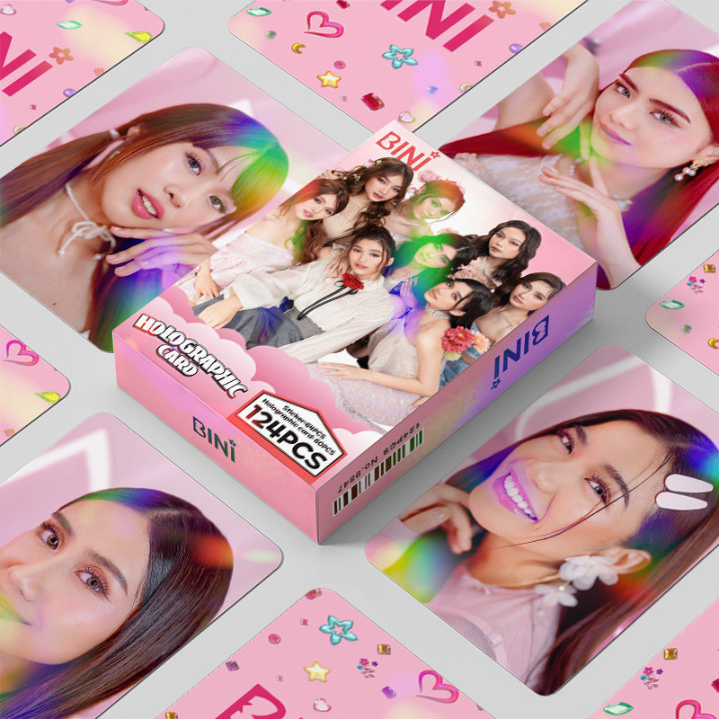30-124 chiếc BINI Photocards Biniverse CHERRY TRÊN Laser ba chiều Lomo Cards Aiah Colet Maloi Gwen Stacey Mikha Jhoanna Sheena Dán Bưu thiếp ba chiều YM
