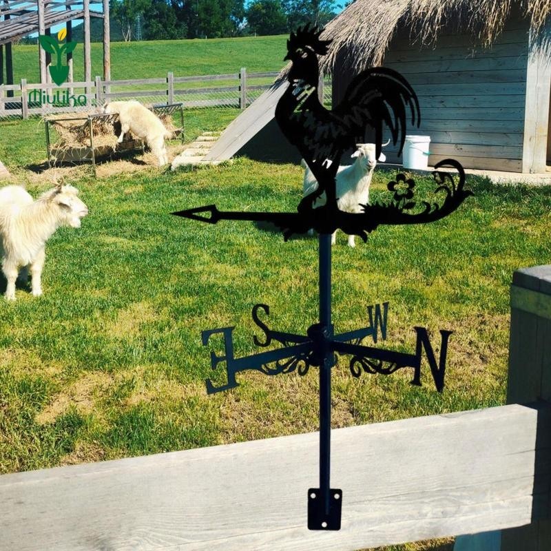 Miulika Weathervane Đèn báo hướng gió Trang trí sân Gió kim loại