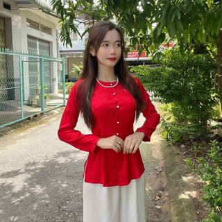 Bà ba gấm quần trắng, đồ bộ bà ba miền tây Áo Top Nữ