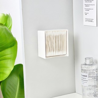 Hộp nhựa vuông dùng để đựng bông tẩy trang, tăm bông, xỉa răng, thun cột tóc, phụ kiện thiết kế mở dễ sử dụng SUNND