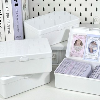 Hộp đựng ảnh ASDFGER, Hộp đựng nhựa chống bụi, Hộp đựng thẻ đựng đồ màu trắng lật