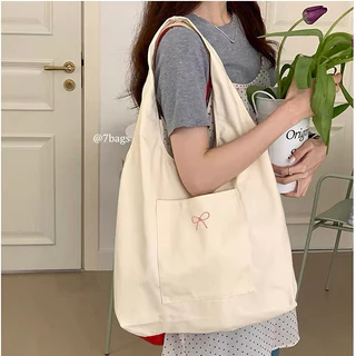 Túi vải phong cách mới Dung tích lớn Phiên bản Hàn Quốc ins Túi Tote đeo vai phù hợp cho sinh viên