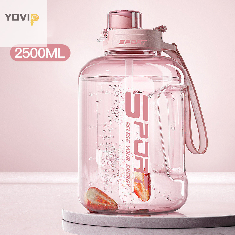 Yovip Dung Tích Lớn2500 / 1700ML Có Nắp Ống Hút Thể Thao Tập Gym Ấm Siêu Tốc Nước Cho Cắm Trại Du Lịch BPA Bình Uống Nước VN