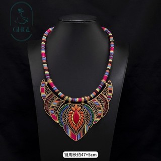 [Ghgl] Hàng có sẵn hs Phong cách Tây Tạng Retro Phong cách kỳ lạ Châu Âu Mỹ Bohemian Vòng cổ Nepal Phong cách dân tộc Xương đòn Dây chuyền Mặt dây chuyền Phụ kiện trán Nữ