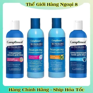 Nước hoa hồng Toner Compliment No Problem Nga giảm mụn, se khít chân lông, đều màu da 200ml - HÀNG NGA CHÍNH HÃNG