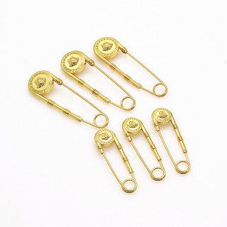 1 Vintage Vàng Kim Loại Pin Sư Tử Đầu Thổ Cẩm Quần Áo Neo Pin Eo Co Giãn Chống chói Chân