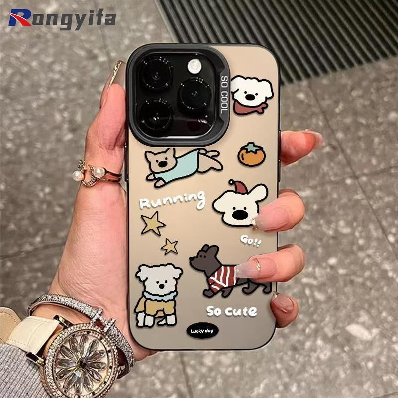 Vỏ họa tiết chó hoạt hình cho Tecno Pop 9 8 7 6 Pro Pova 6 Pro Camon 30S 30 20 Pro 15 12 5G 4G Infinix Hot 10 10s 10T 9 Play 8 Lite Vỏ điện thoại dễ thương PC cứng bóng chống sốc Bao da